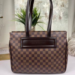 LOUIS VUITTON PARIOLI PM DAMIER EBENE TOTE BAG
